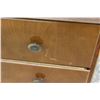 Image 3 : ** MCM Desk w/Three Drawers, Arborite Top (Some Wear/Damage) - 20" x 36" x 29.5"