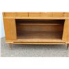 Image 3 : ** MCM Display Cabinet w/Arborite Top Loose (Missing Glass & Drawers Sticky, Some Wear) - 50" x 17.5