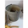 Image 3 : Galvanized Bucket, Coal Chunk and Assorted Wooden Hangers