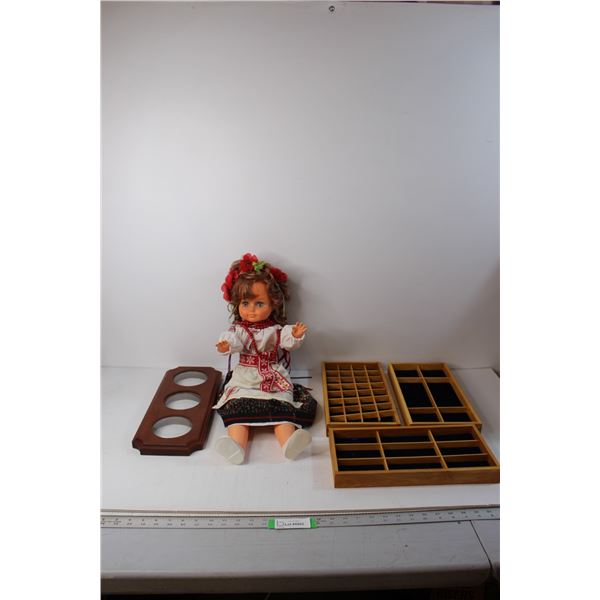 Doll, Storage Boxes and Photo Frame