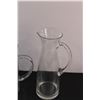 Image 2 : (3) Clear Glass Pitchers - Various Sizes