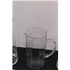 Image 3 : (3) Clear Glass Pitchers - Various Sizes