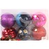 Image 2 : (6) Over Sized Christmas Ornaments, Pine Cone Wreath & (2) Wreath Circles