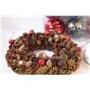 Image 3 : (6) Over Sized Christmas Ornaments, Pine Cone Wreath & (2) Wreath Circles