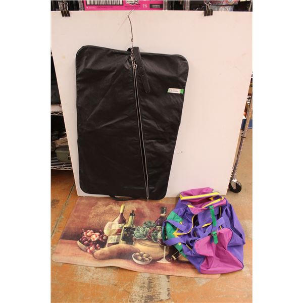 Hanging Suit Carrier, Duffle bag & Wine Foam Mat