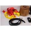Image 3 : Lot: Urns, Flip Phone, Belt, Wooden Swan, Misc.