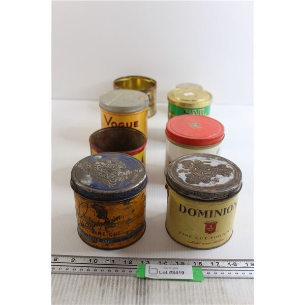 (8) Assorted Tobacco Tins
