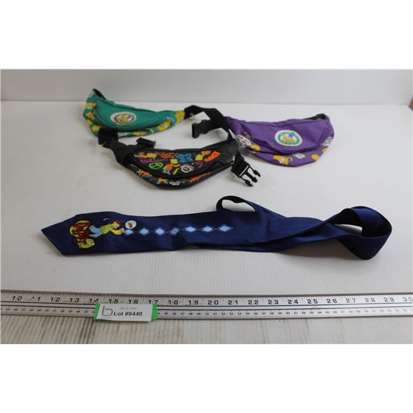 The Simpsons Duffer Golf Tie - Stitching is Coming Apart, (3) Fanny Packs