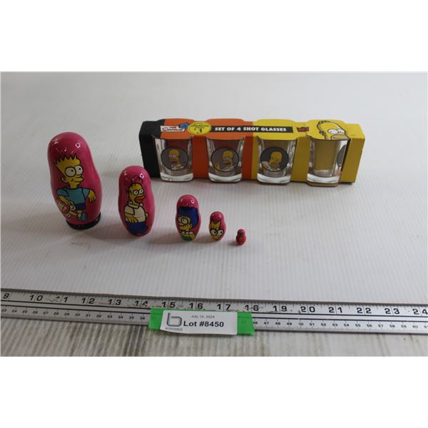 The Simpsons Stacking Dolls and Shot Glasses