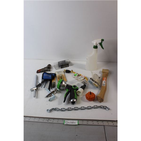 Spray Bottle, Saw Blades, Hose Attachment, Misc.