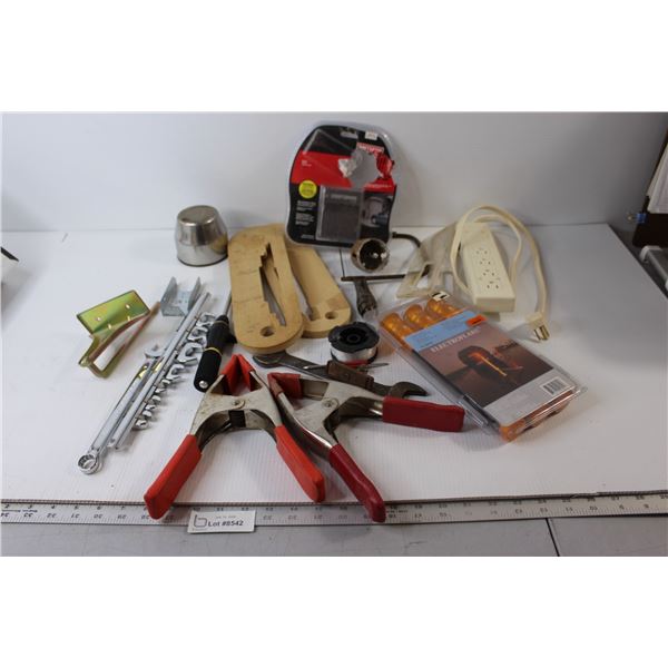 Assorted Tools, Power Extension Cord, Electroflare, Clamps, Misc.