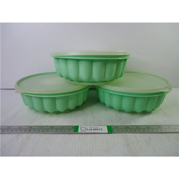 (3) Tupperware Jelly Mould Containers