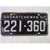 Image 2 : (1) 1960 Saskatchewan License Plate