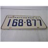 Image 3 : (1) 1961 Saskatchewan License Plate