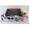 Image 1 : Flat of Drill Bits - Battery Tester - Anti Freeze Tester - Pipe Tapes - Measuring Tape - Misc. Items