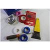 Image 5 : Flat of Drill Bits - Battery Tester - Anti Freeze Tester - Pipe Tapes - Measuring Tape - Misc. Items