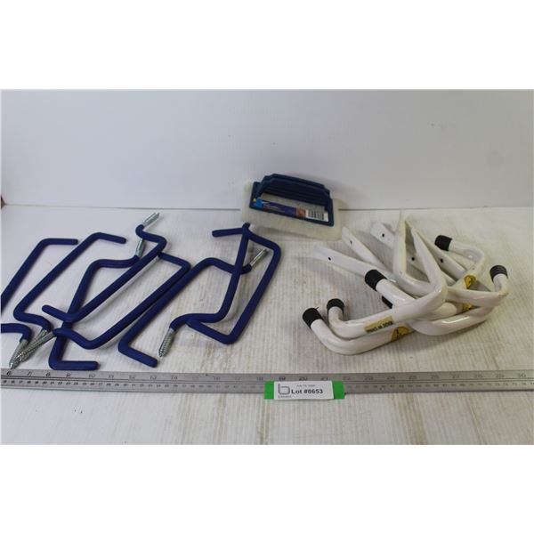 (8) Screw in Wall Hooks - Wall Mounts - Grout Scrubber