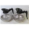 Image 4 : (3) Glass Coffee Pots - Stainless Steel Measuring Pot - Straining Pot