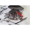 Image 6 : 3 1/2" Wood Screws - Metal Tin of Driver Bits - Electrical Boxes - Switches - Wrenches - Drill Bits 