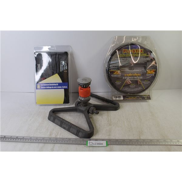 Lawn Sprinkler (untested) - 8 Piece Chainsaw Sharpening Kit - Pli-Stix Asphalt Crack/Joint Fix