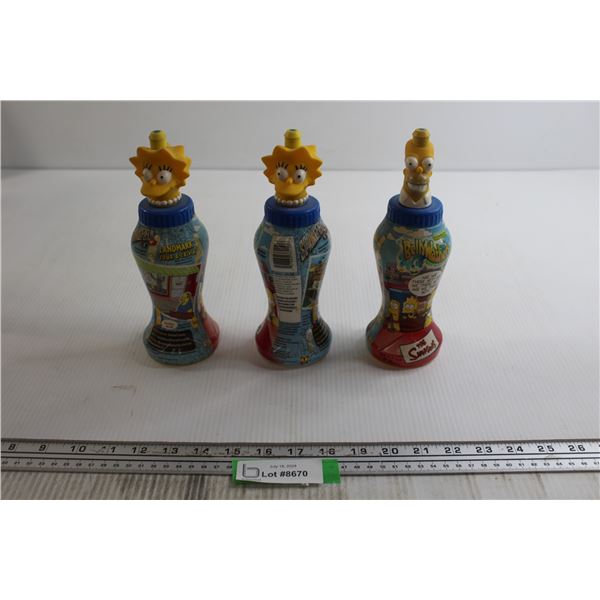 (3) The Simpsons Belly Washers Empty Drink Bottles