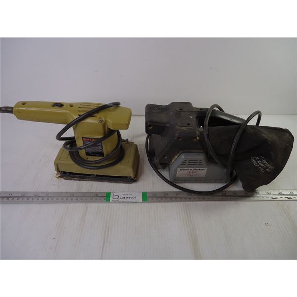 (2) Black and Decker Sanders-both power on-as is