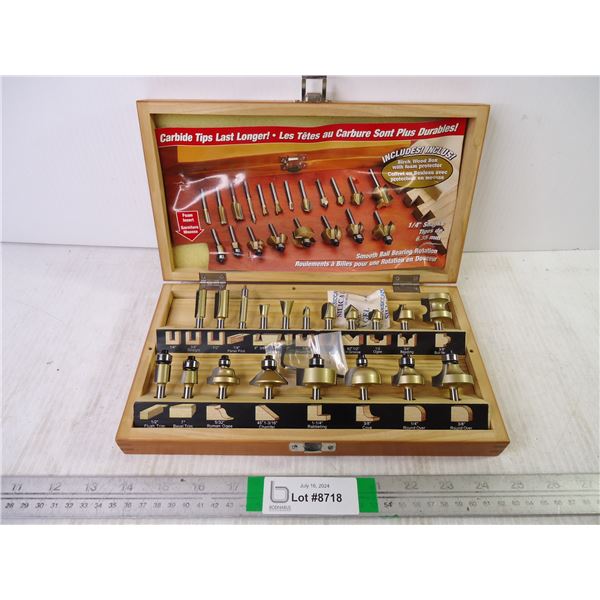 (20) Piece Mastergrip Router Bits Set-missing one-looks brand new