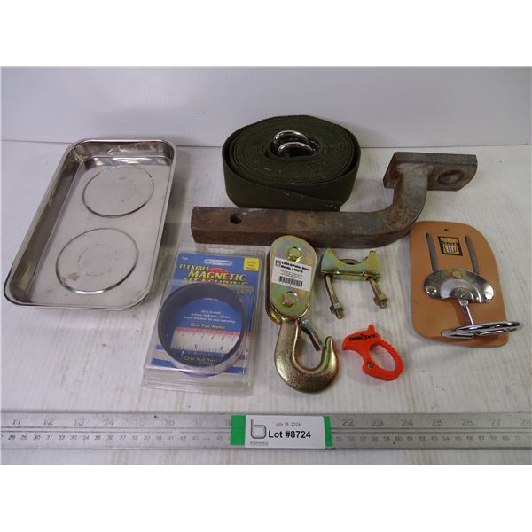 Cargo Strap, Trailer Receiver Hitch, Magnetic Tray/Measuring Tape, Pulley Block and misc.