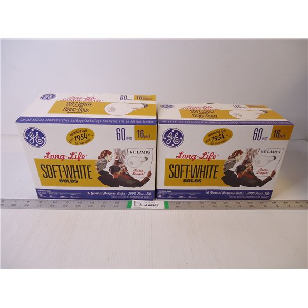 (2) Boxes of GE 60 Watt Long Life Bulbs