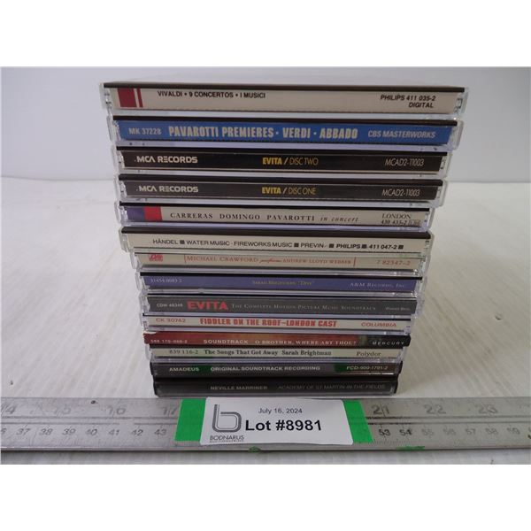 (14) Classical Music CD's-Sarah Brightman, Pavarotti, Fiddler on the Roof and more