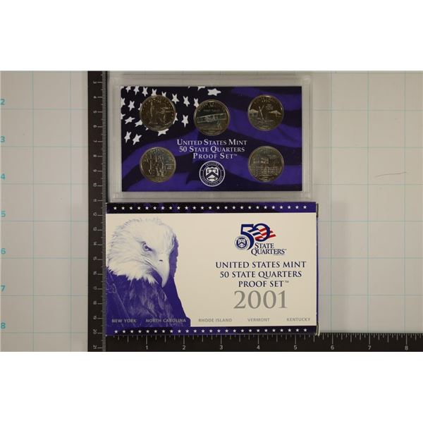 2001 US 50 STATE QUARTERS PROOF SET WITH BOX