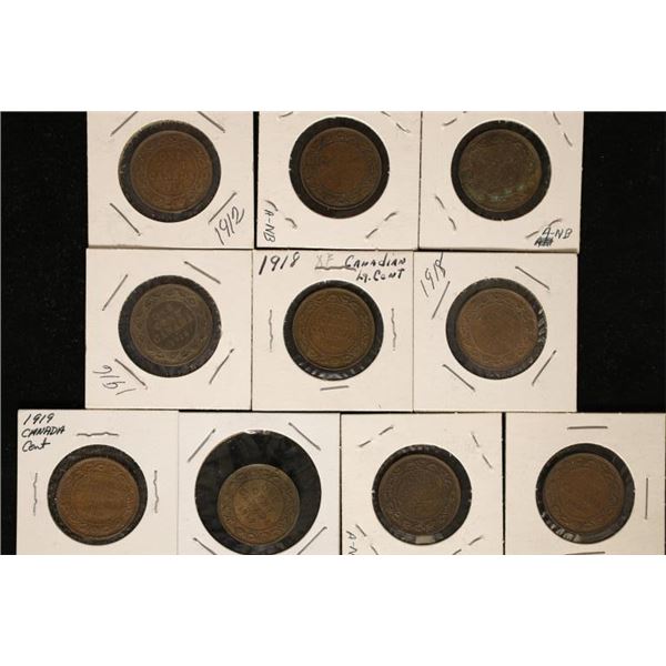 10-CANADA LARGE CENTS: 1912-1920