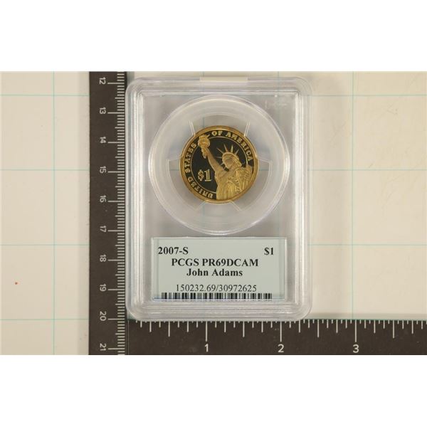 2007-S JOHN ADAMS PRESIDENTIAL DOLLAR PCGS PR69