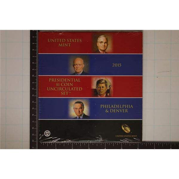 2015-P&D PRESIDENTIAL DOLLAR 8 COIN UNC SET SEALED