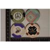 Image 1 : 4-$1 PLASTIC GAMING CHIPS: HORSESHOE CLUB,