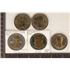 Image 1 : 5-DOUBLE EAGLE TOKENS: 3 ARE PARTIALLY GOLD PLATED