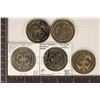 Image 2 : 5-DOUBLE EAGLE TOKENS: 3 ARE PARTIALLY GOLD PLATED