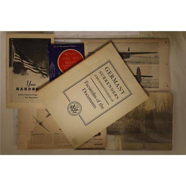 6 PIECES OF VINTAGE MILITARY PHOTOS AND BOOKS: