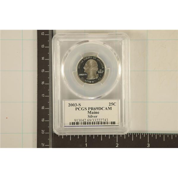 2003-S SILVER MAINE US QUARTER PCGS PR69 DCAM