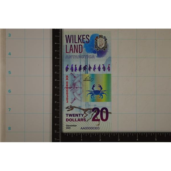 2021 ANTARCTICA WILKES LAND $20 CRISP UNC POLYMER