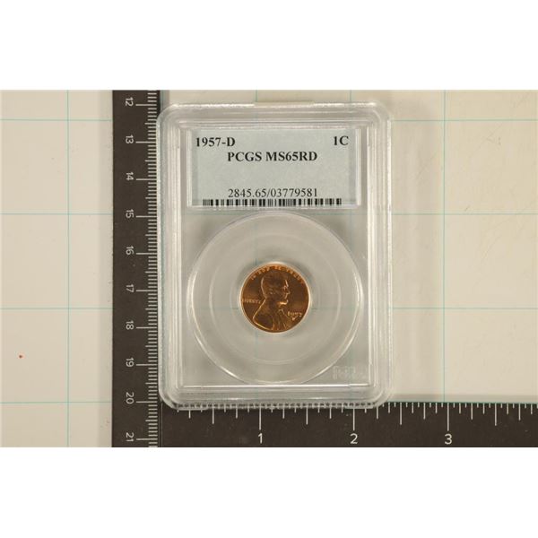 1957-D LINCOLN WHEAT CENT PCGS MS65RD