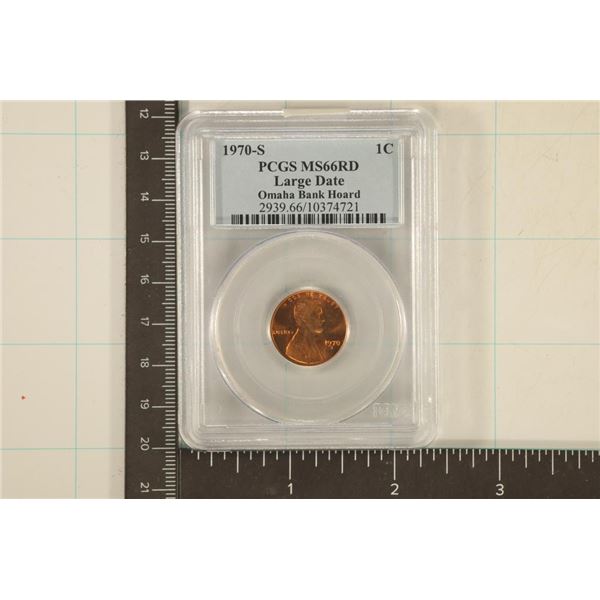 1970-S LARGE DATE LINCOLN CENT PCGS MS65RD