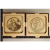 Image 1 : 2 WOODEN SLIDE LID COIN THEMED BOXES EACH IS
