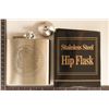 Image 1 : 6 OZ. STAINLESS STEEL HIP FLASK WITH MORGAN $