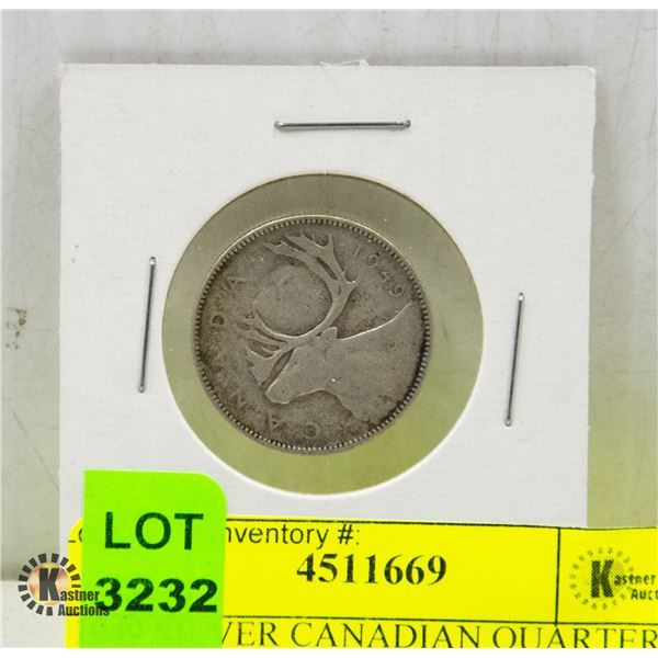 1949 SILVER CANADIAN QUARTER