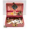 Image 1 : ANTIQUE JEWELRY BOX WITH BUTTONS