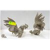 Image 1 : PAIR METAL FIGHTING ROOSTER STATUES