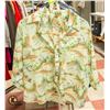 Image 1 : 1970S GREEN PRINT LADIES SHIRT SZ S/M