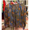 Image 1 : 1970S BROWN PRINT SHIRT SZ S/M