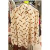 Image 1 : 1970S MENS PRINT WIDE COLLAR SHIRT SZ L
